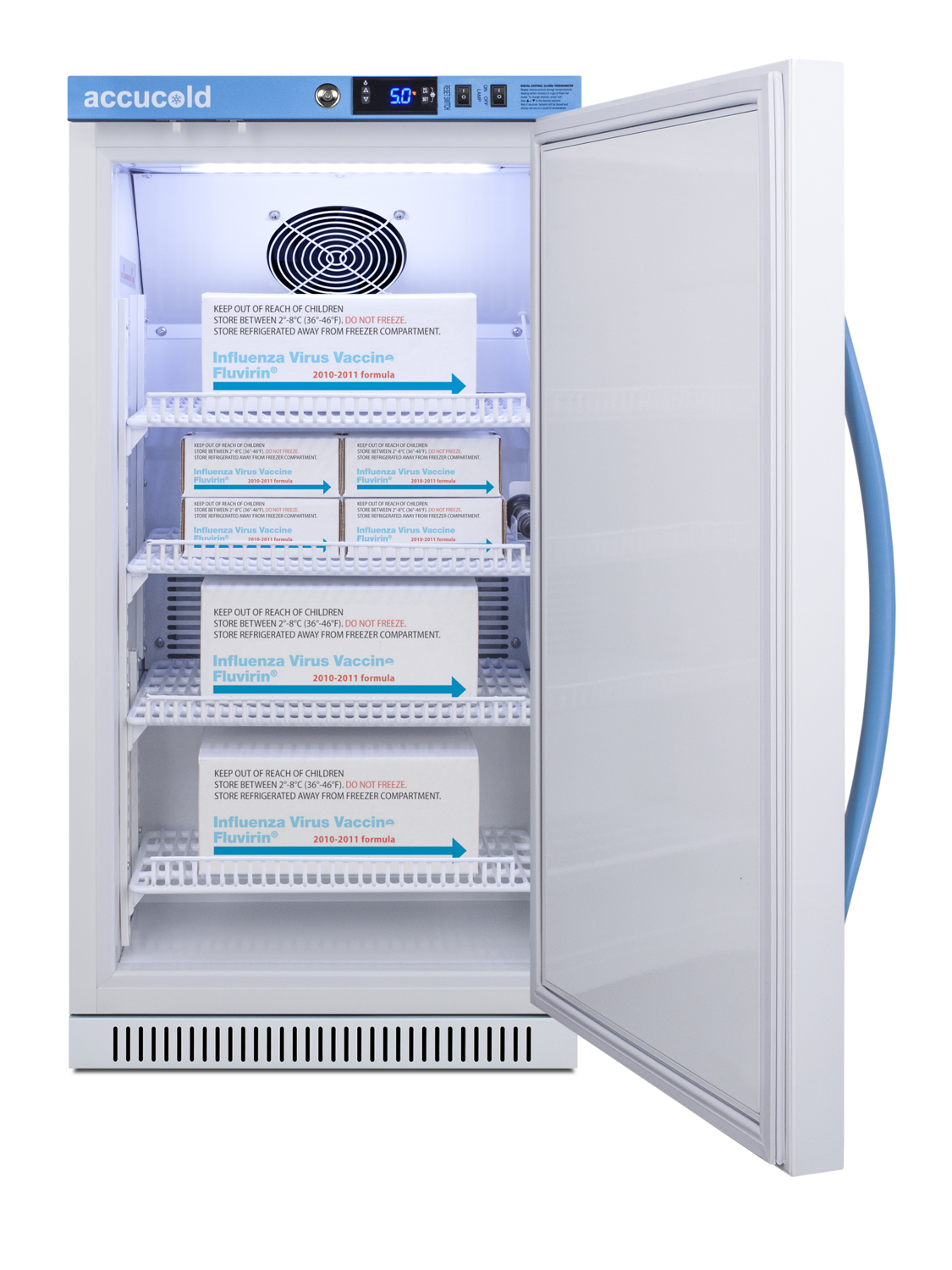 Performance series Pharma-Vac 2.83 cu.ft. ADA height solid door commercial all-refrigerator for the display and refrigeration of vaccines; designed for recessed or freestanding installation